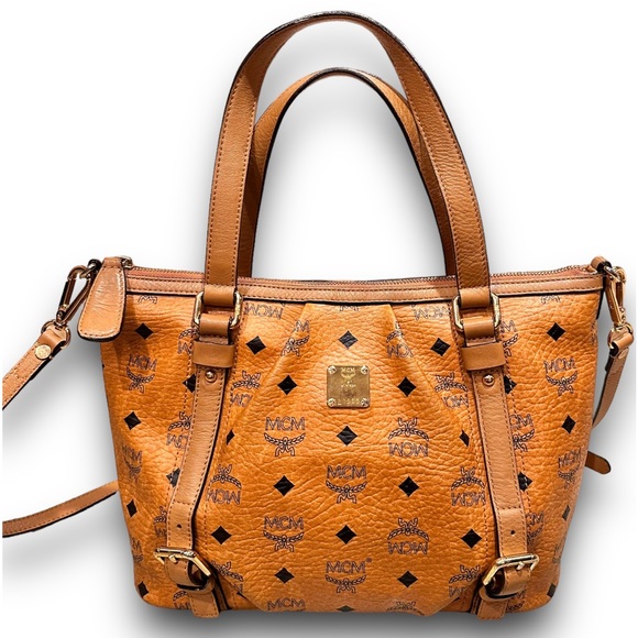 MCM Handbags - MCM Visetos Cognac Two Way Shoulder /  Crossbody Bag
